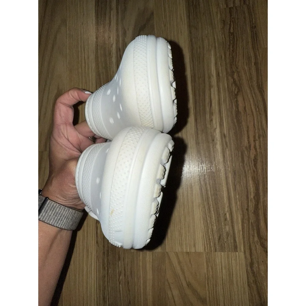 Crocs Boys‎ J2 Fur Lined Rubber Slip On Clog White